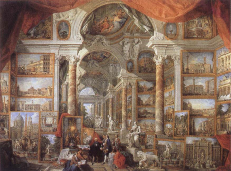 Picture Gallery with views of Modern Rome